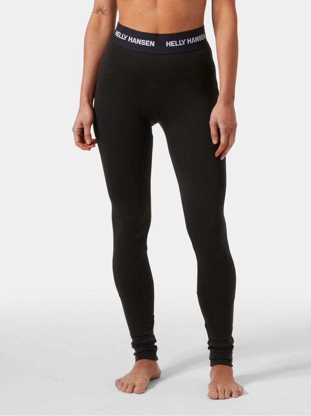 Helly Hansen Black Women's Thermal Leggings with Logo Waistband NWT